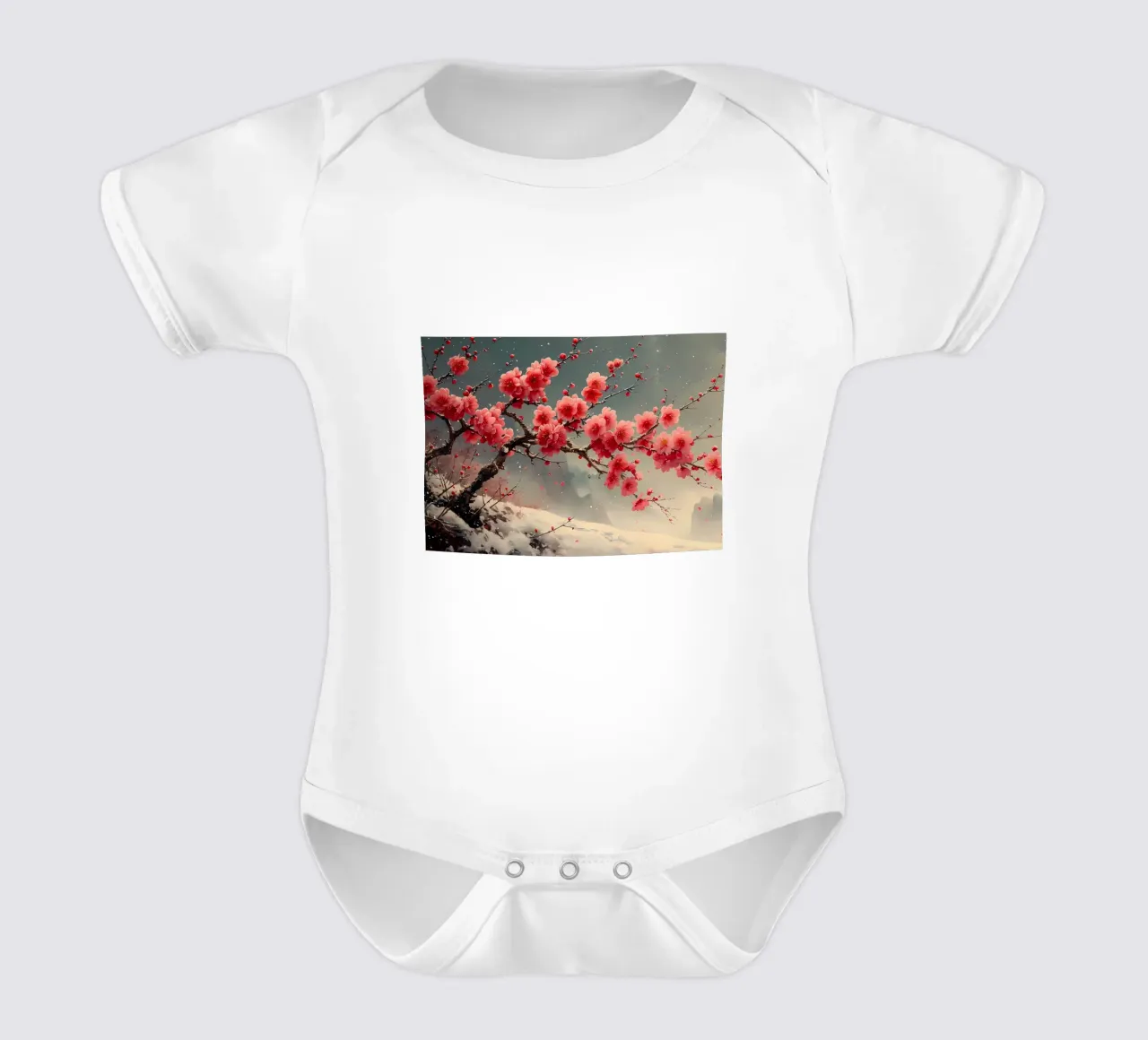 ciliegio in fiore in Giappone body neonato maniche corte da Rebecca Clark Wyrick