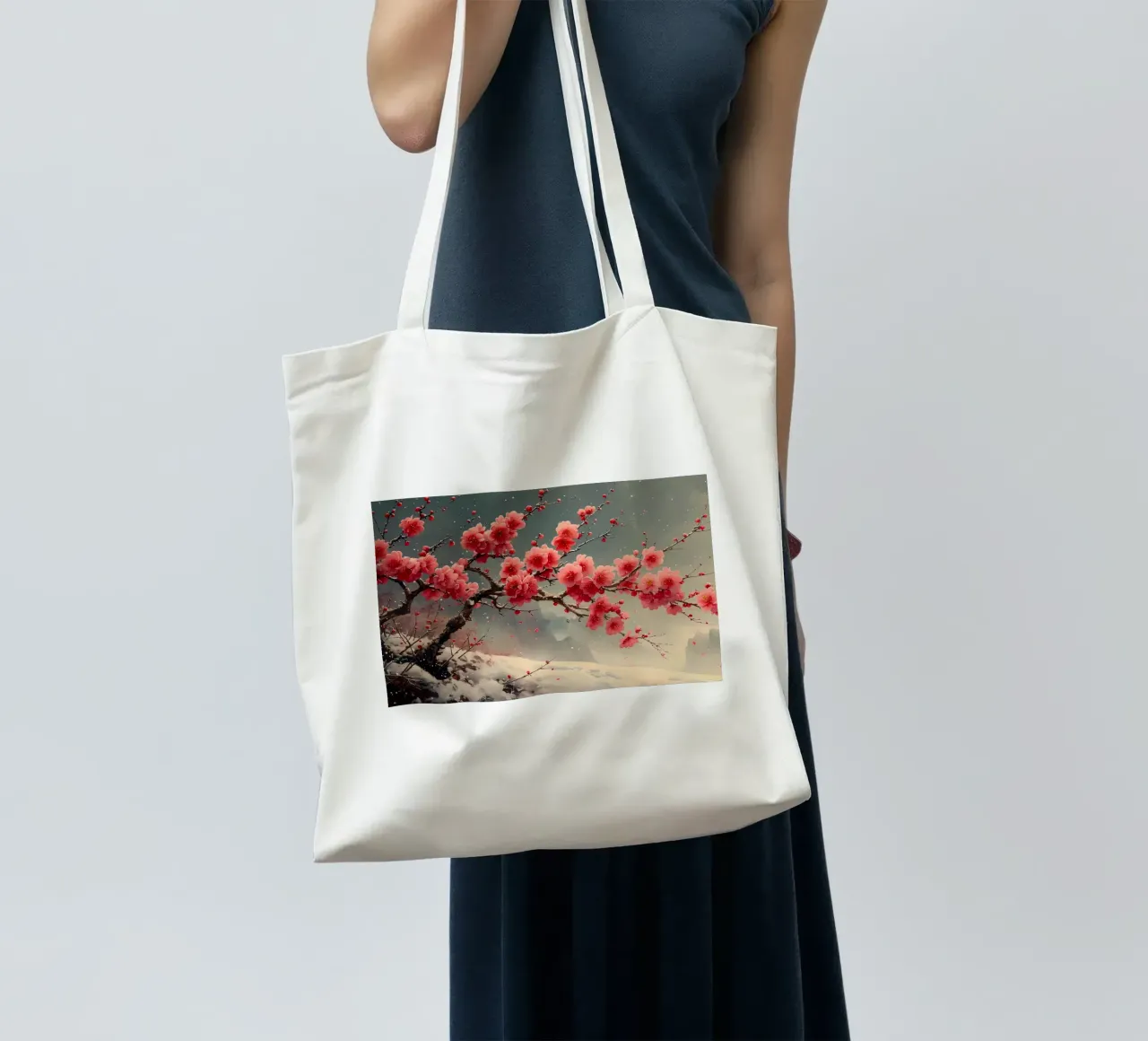 ciliegio in fiore in Giappone borsa in juta da Rebecca Clark Wyrick