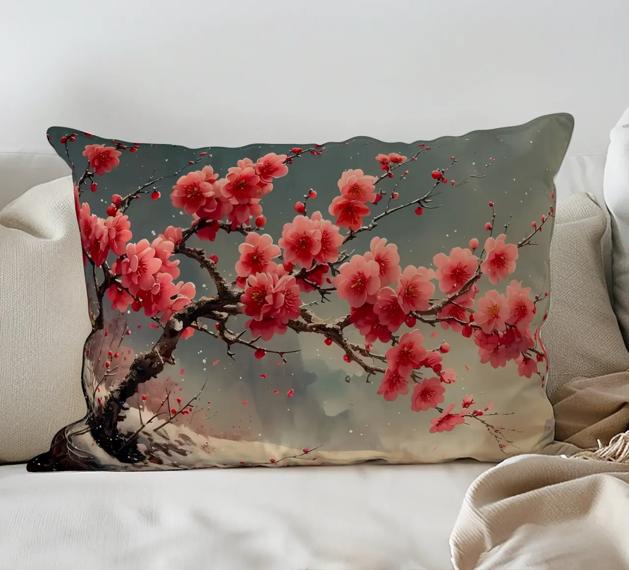 ciliegio in fiore in Giappone cuscino da Rebecca Clark Wyrick