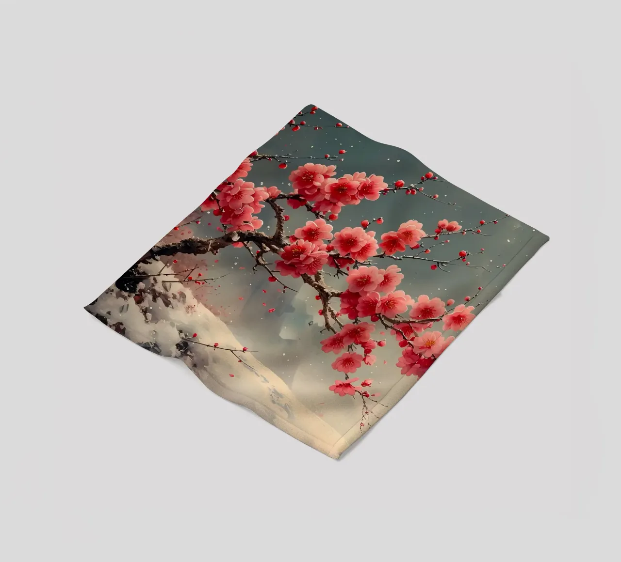 ciliegio in fiore in Giappone coperta in pile da Rebecca Clark Wyrick
