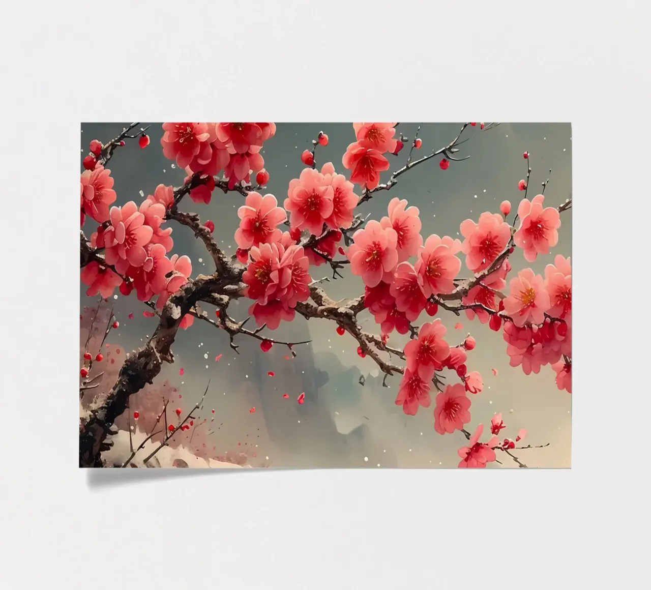 ciliegio in fiore in Giappone foglio adesivo da Rebecca Clark Wyrick