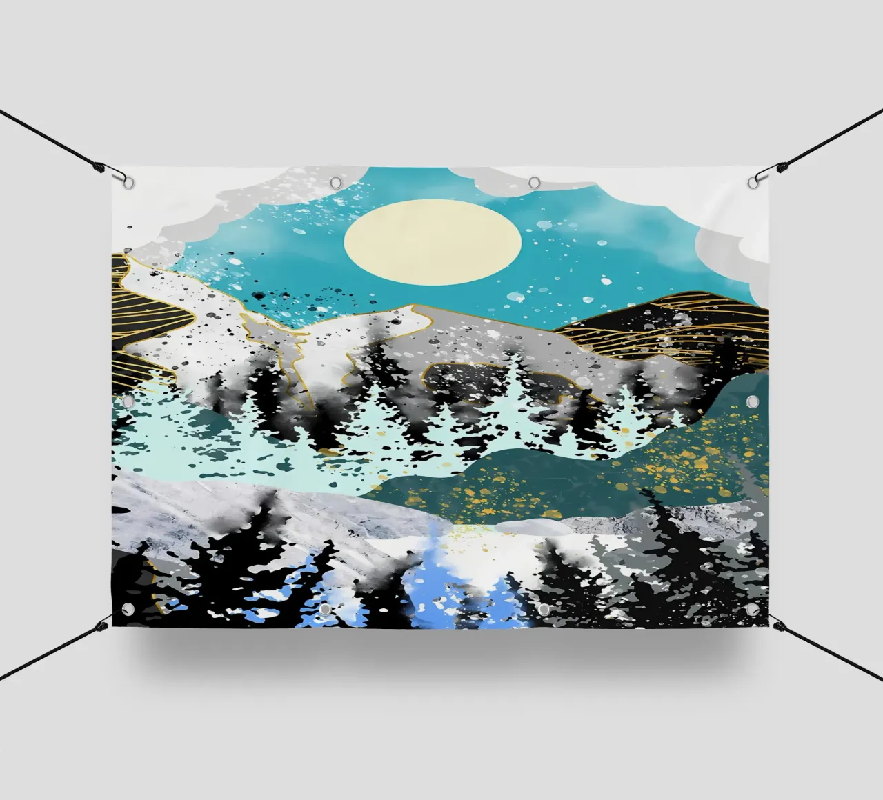 Foresta dorata al chiaro di luna telo in pvc da Albert S Jacob