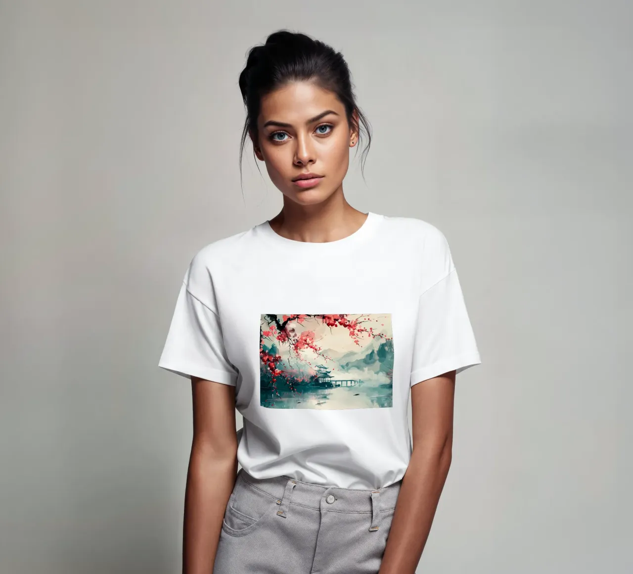 Paesaggio del Giappone t-shirt da Rebecca Clark Wyrick