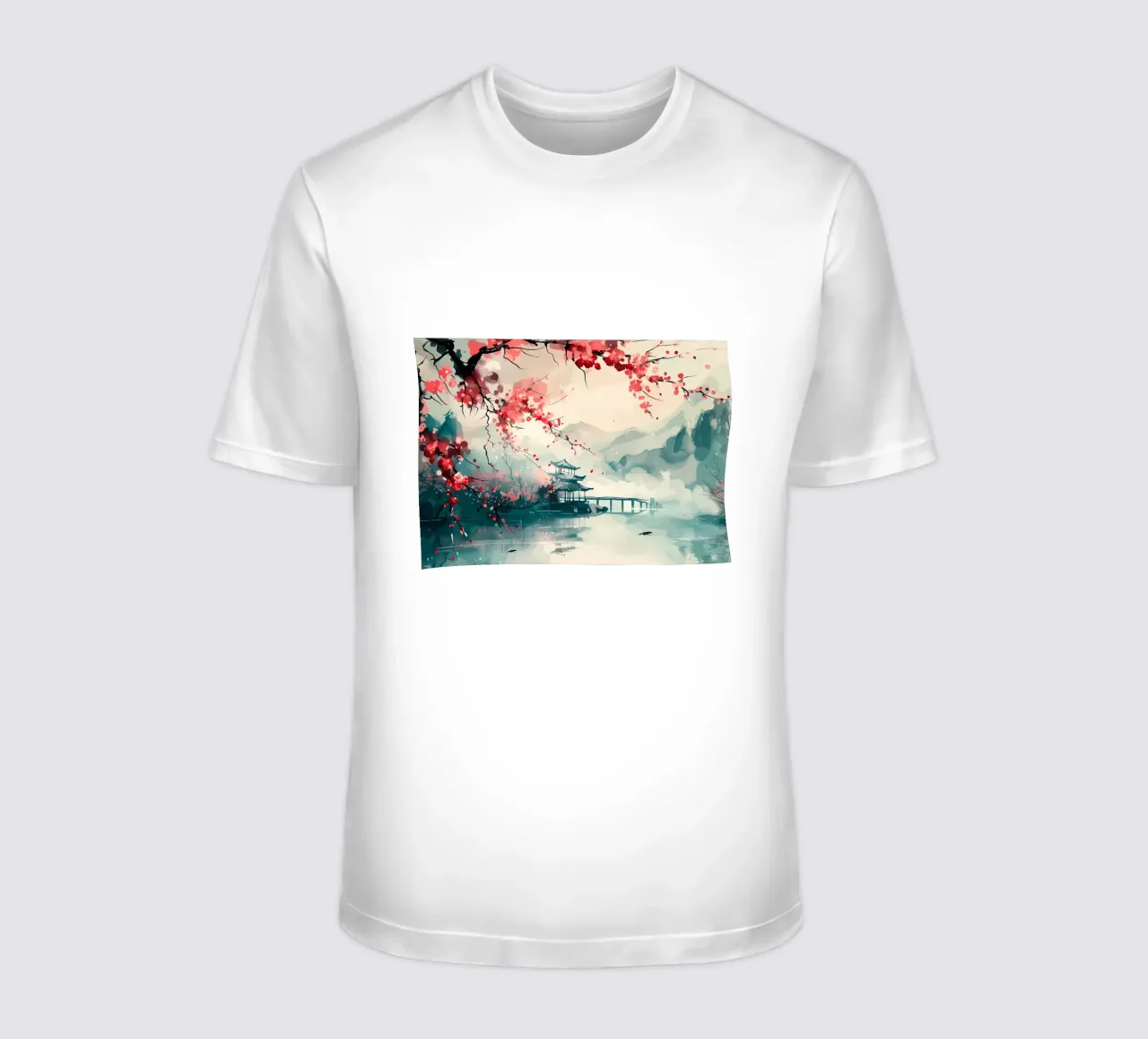 Paesaggio del Giappone t-shirt da Rebecca Clark Wyrick