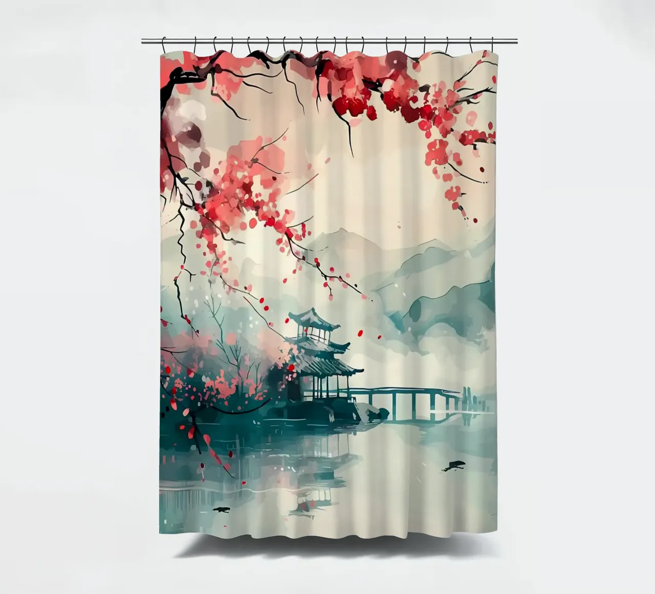 Paysage du Japon rideau de douche de Rebecca Clark Wyrick