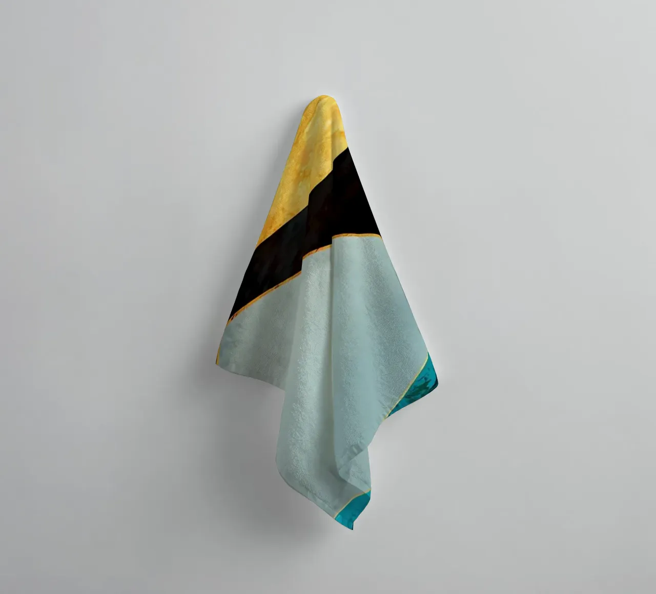 Snowy golden mountains towel by Albert S Jacob