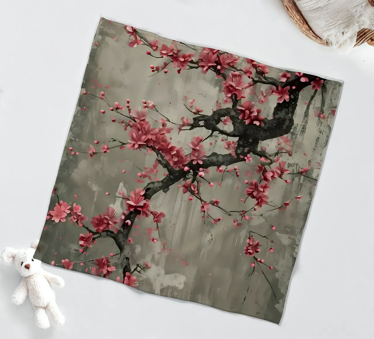 Fiori di ciliegio in Giappone coperta in pile da Rebecca Clark Wyrick