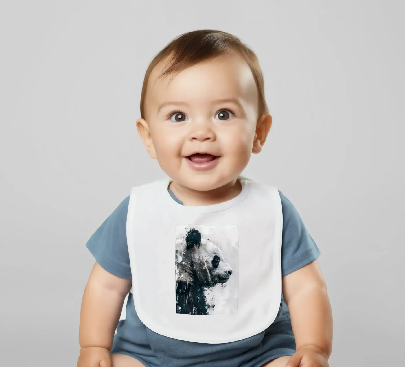 Panda Profile painting Babylätzchen von James M Coyle