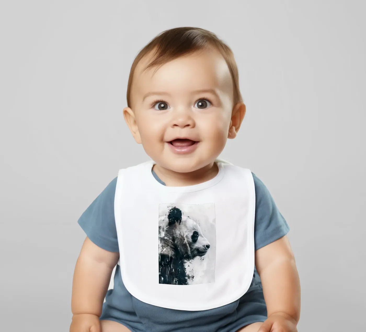 Panda Profile painting Babylätzchen von James M Coyle