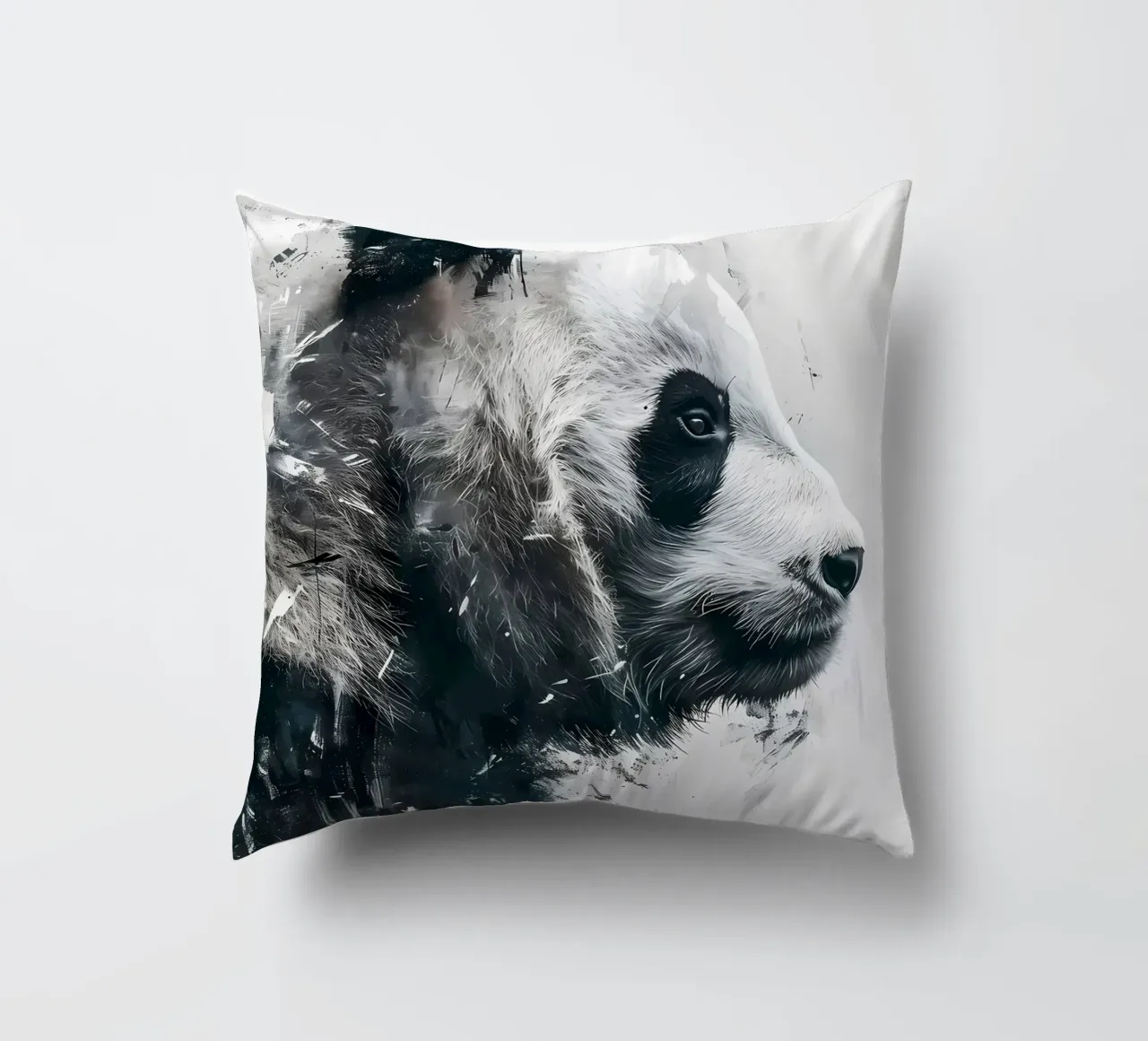 Quadro del profilo del panda cuscino da James M Coyle