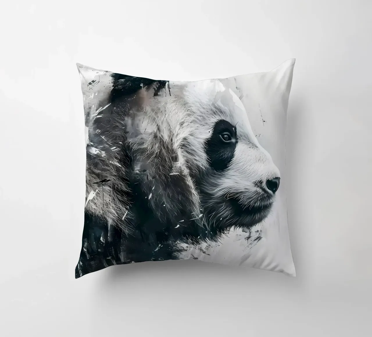 Quadro del profilo del panda cuscino da James M Coyle