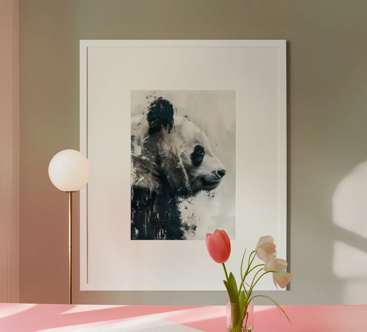 Quadro del profilo del panda carta hahnemühle da James M Coyle