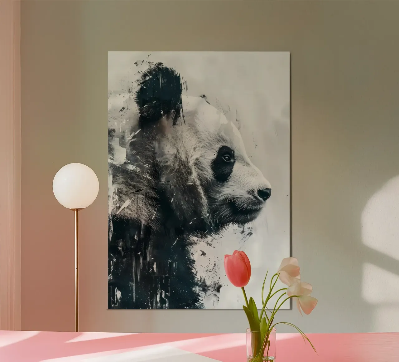 Quadro del profilo del panda carta hahnemühle da James M Coyle