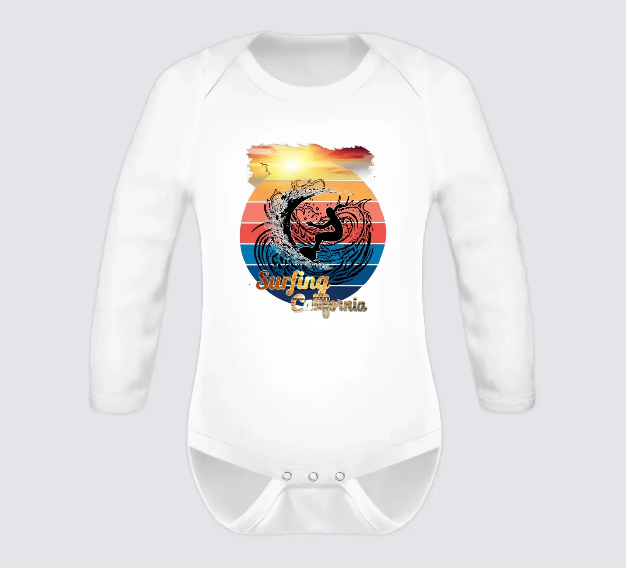 Surf Life Oval 2a - Sommersonne Vibes 9b Langarm Babybody von surfer28