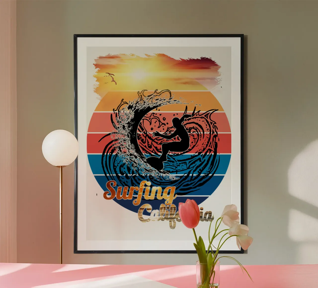 Surf Life Oval 2a - Summer Sun Vibes 9b poster by surfer28