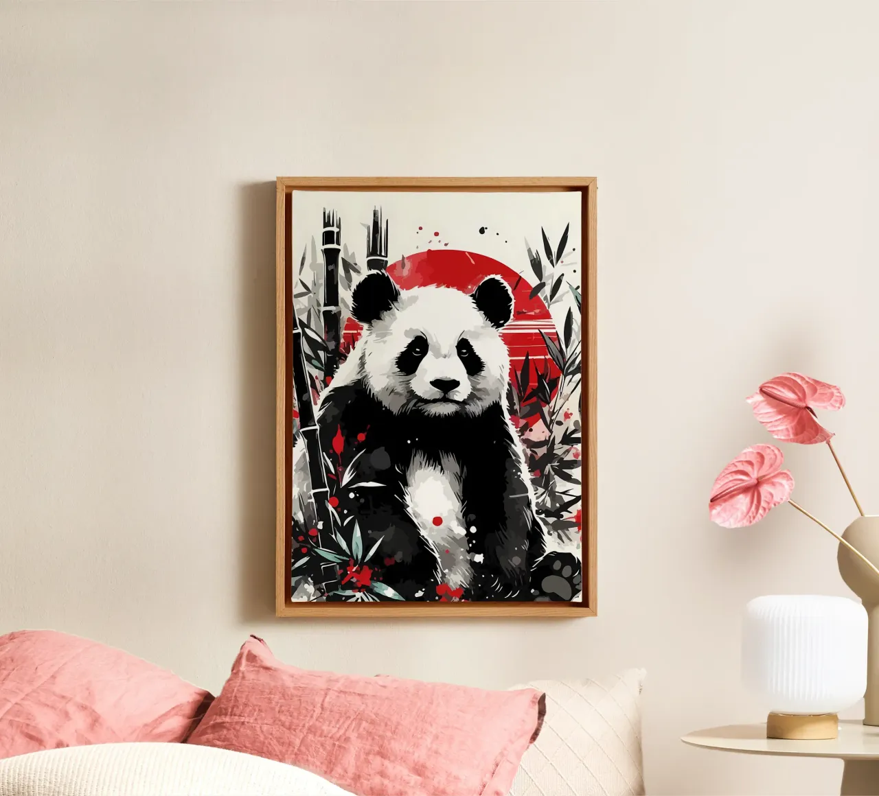 look at that panda canvas with Floater frame by James M Coyle