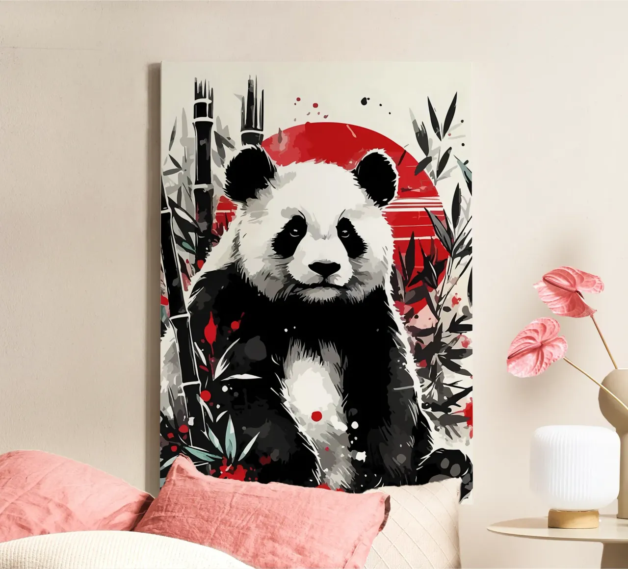 look at that panda canvas with Floater frame by James M Coyle