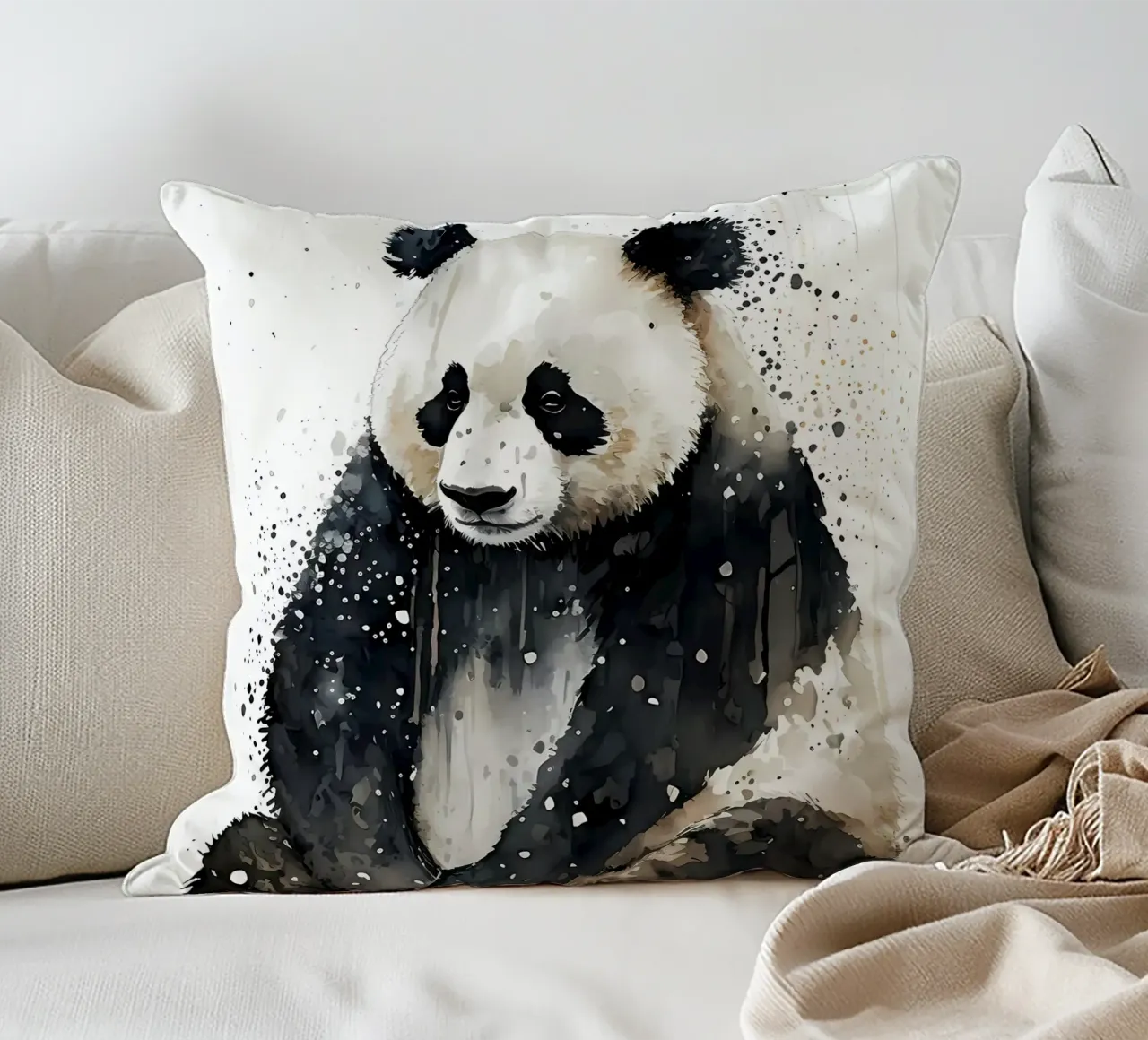 Panda Watercolor cuscino da James M Coyle