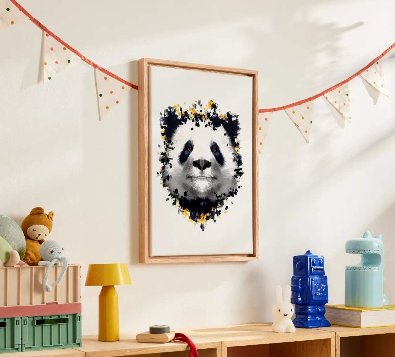 Pandabeer canvas met Baklijst van James M Coyle