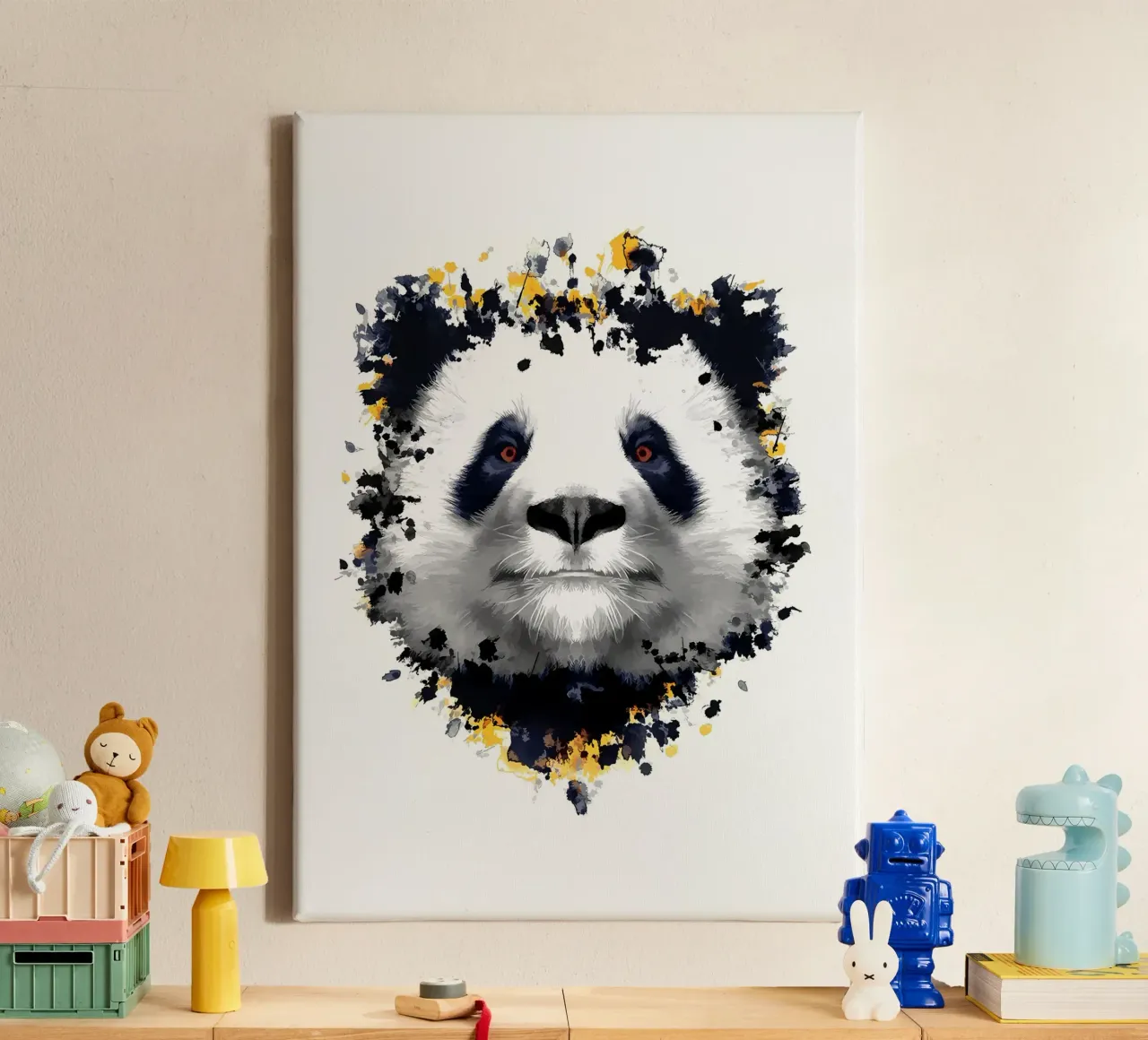 Pandabeer canvas met Baklijst van James M Coyle