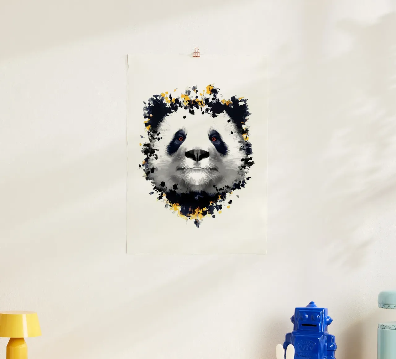 Orso panda poster con telaio in plastica da James M Coyle