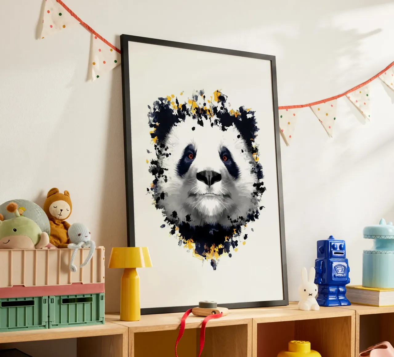 Orso panda poster con telaio in plastica da James M Coyle