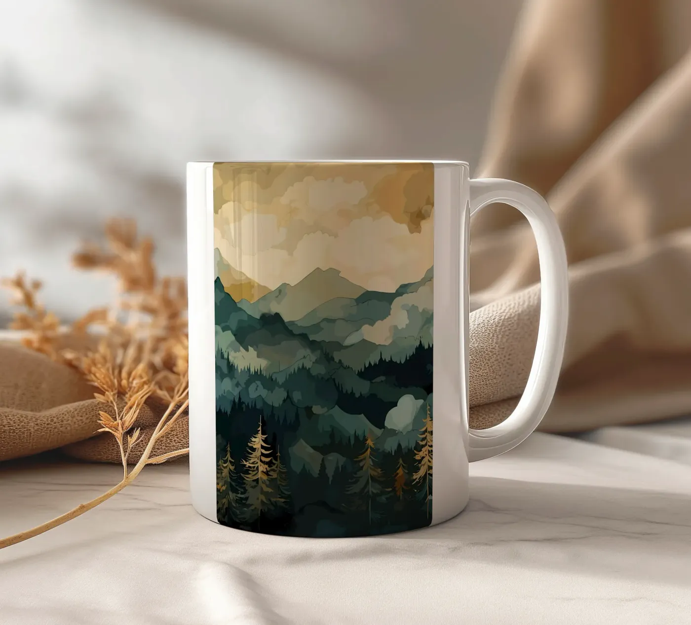 Winter Tale ceramic mug by Albert S Jacob
