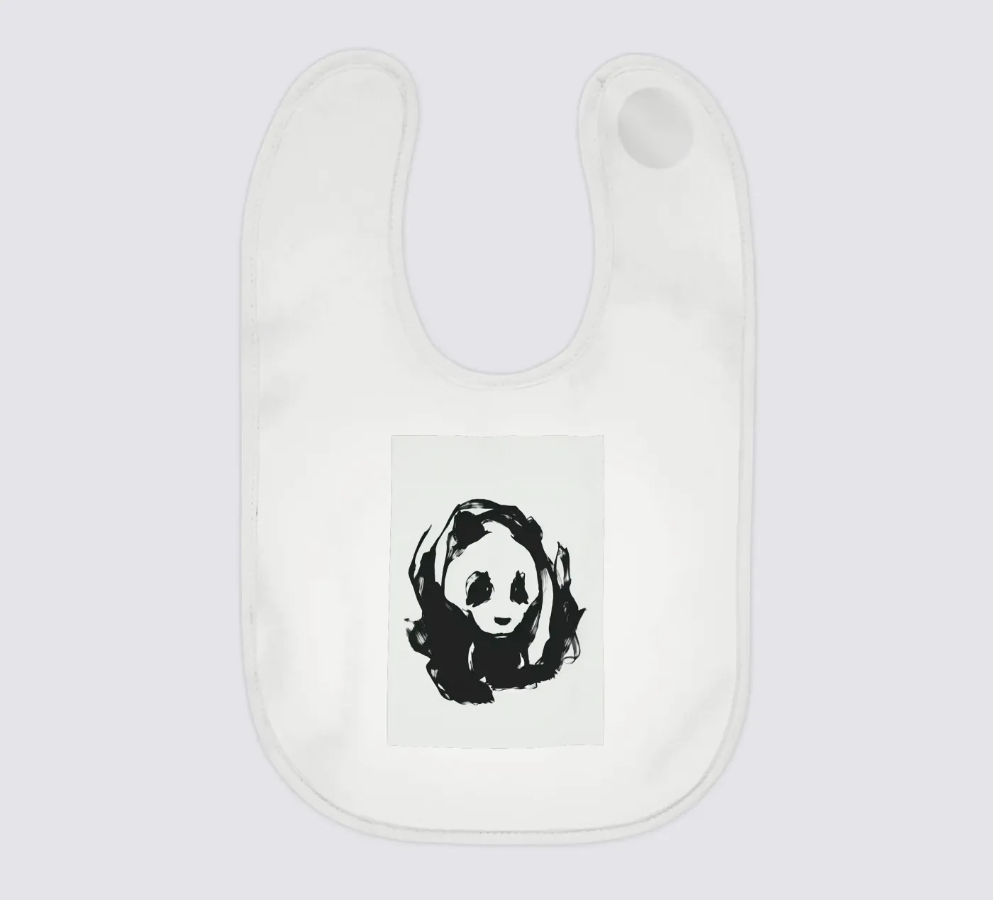 Panda baby bib by James M Coyle