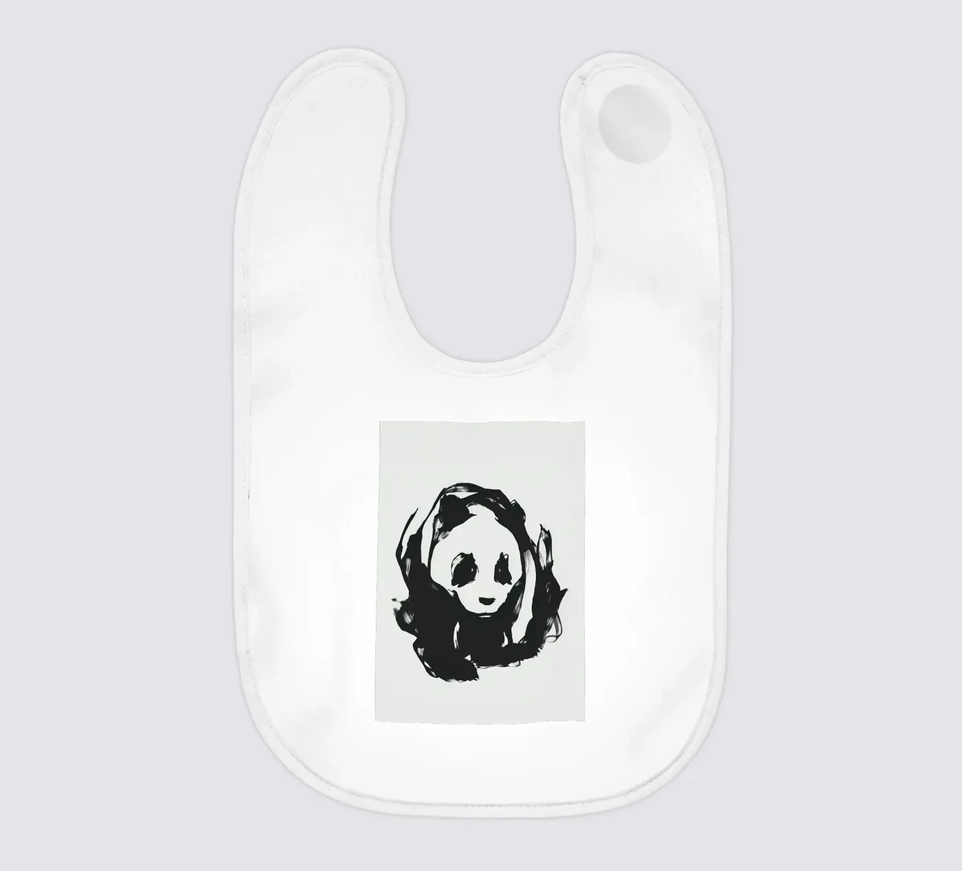 Panda baby bib by James M Coyle