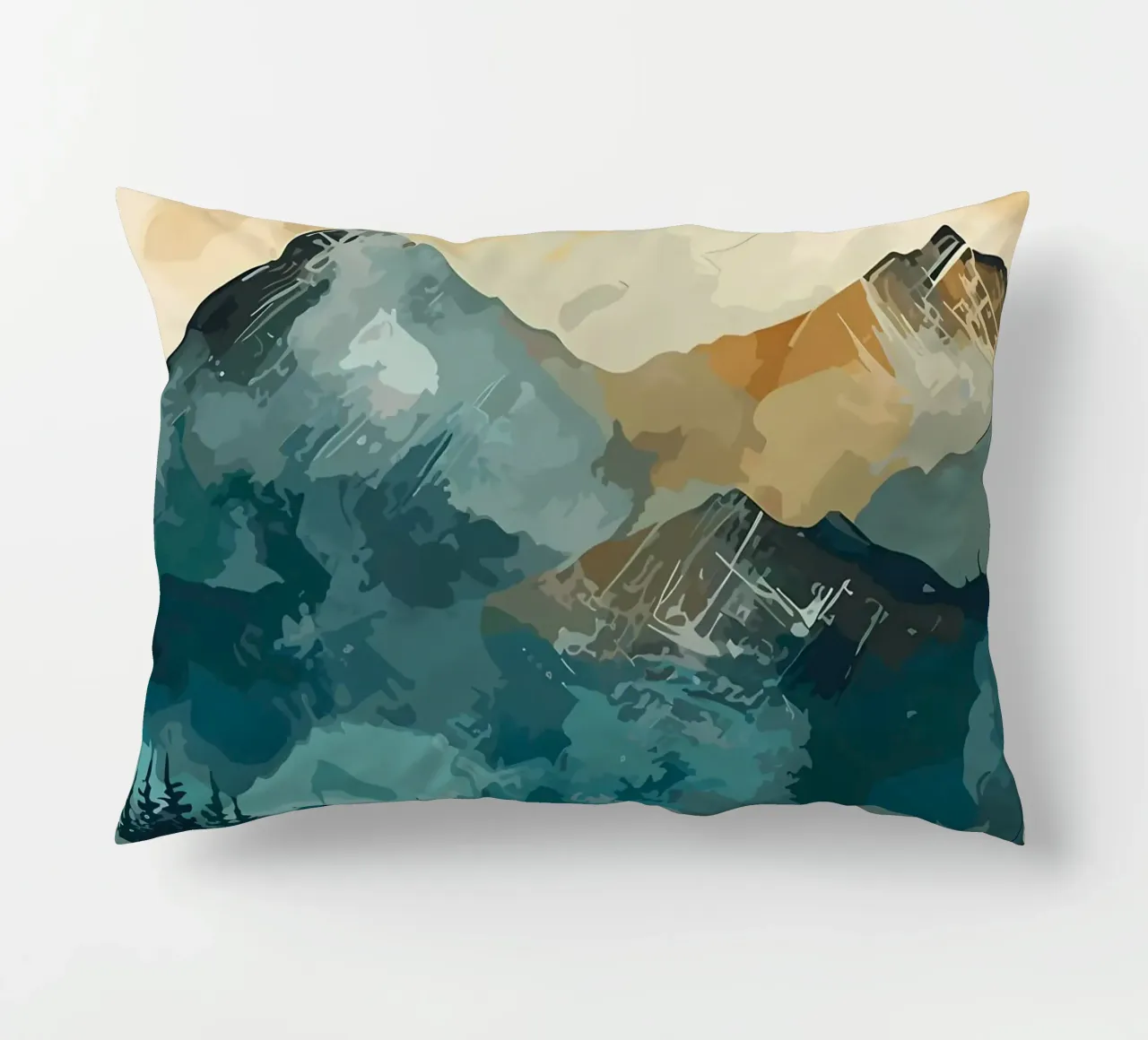 Mountainous Forest decorative cushion by Albert S Jacob