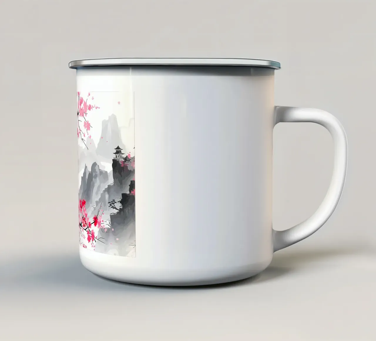 Giappone fiori di ciliegio tazza in smalto da Rebecca Clark Wyrick