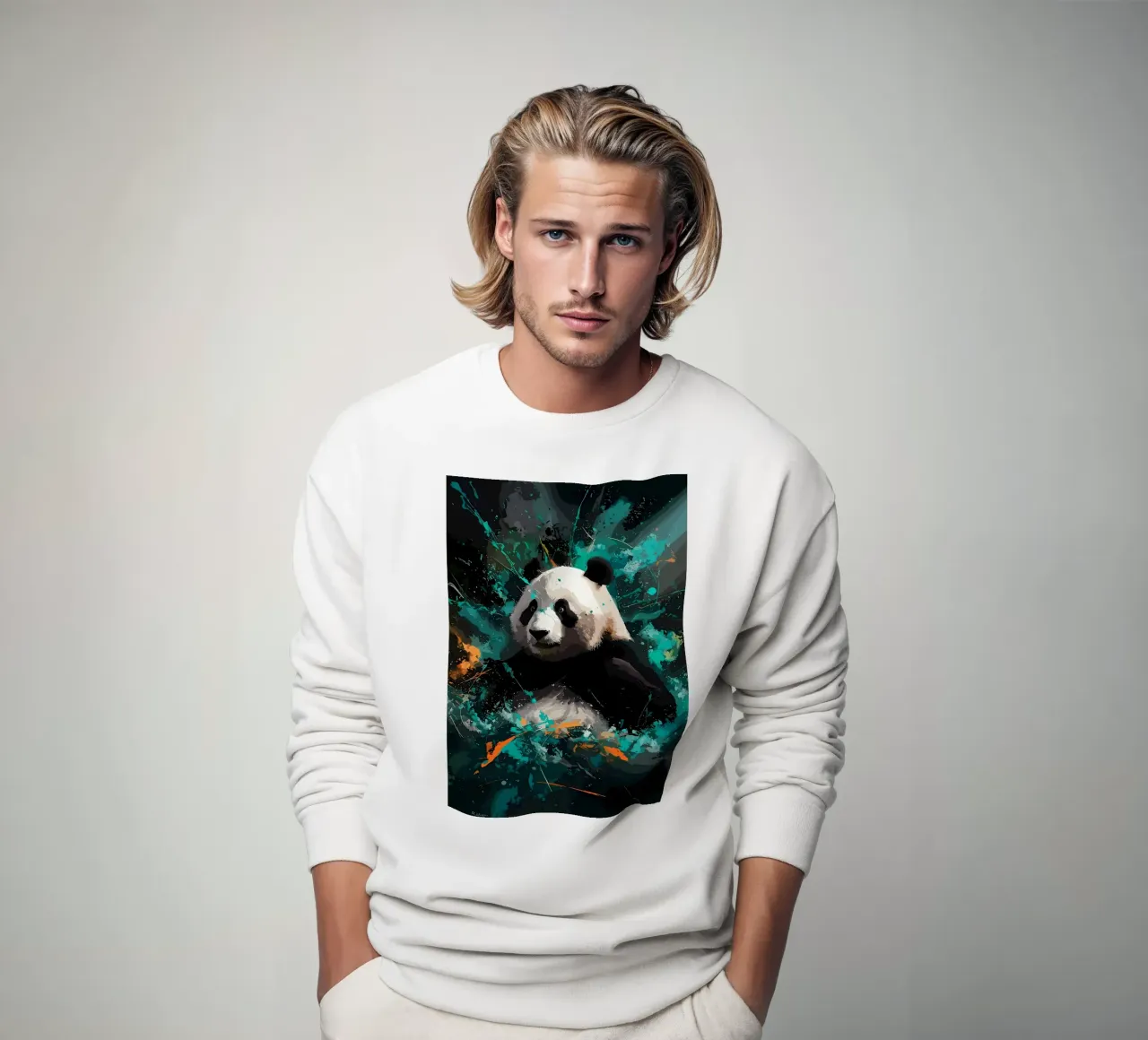 Panda Splash felpa da James M Coyle