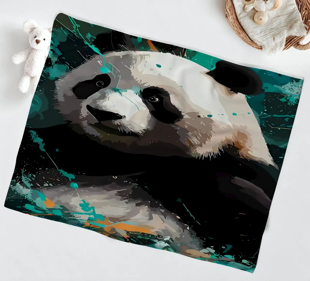 Panda Splash Fleecedecke von James M Coyle