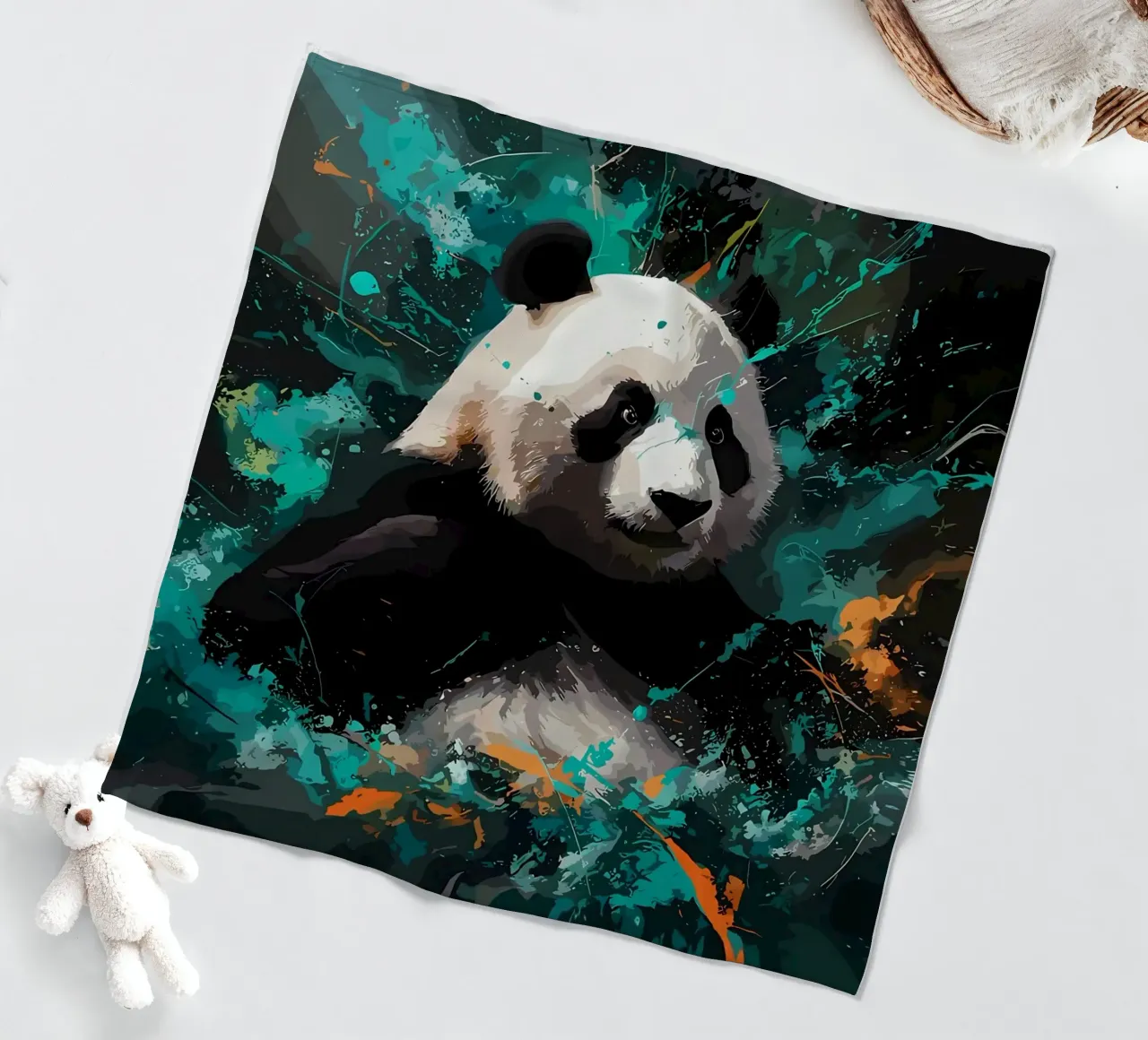 Panda Splash Fleecedecke von James M Coyle