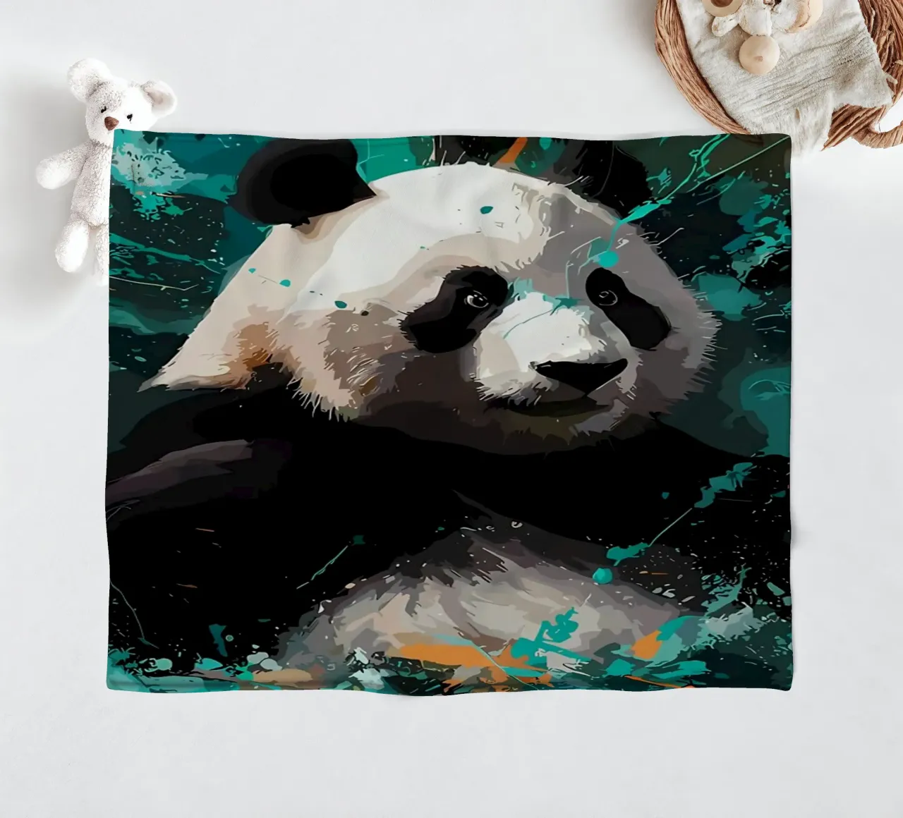 Panda Splash Fleecedecke von James M Coyle