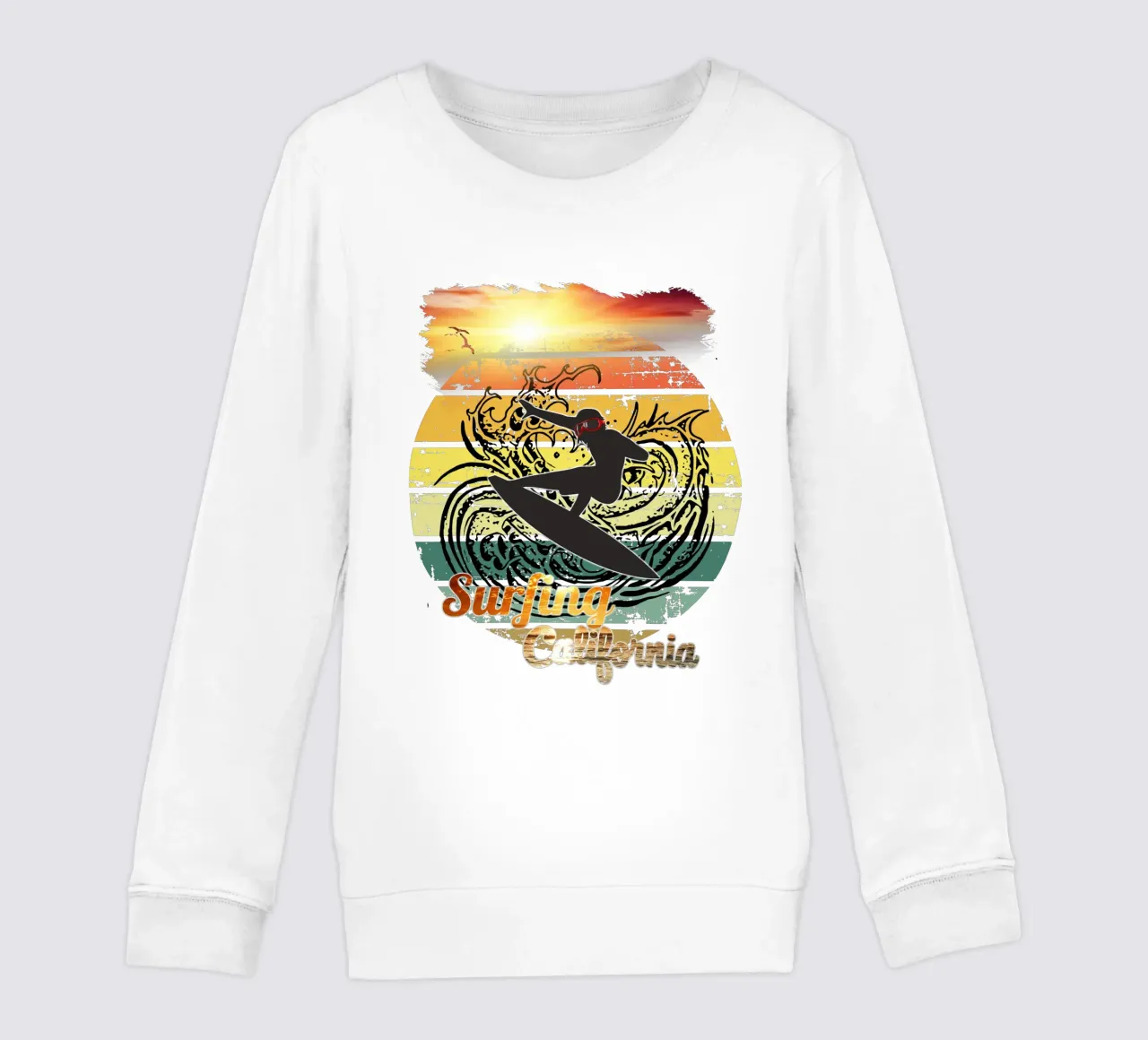 Surf Life Oval 2a - Summer Sun Vibes 8b kids sweatshirt by surfer28