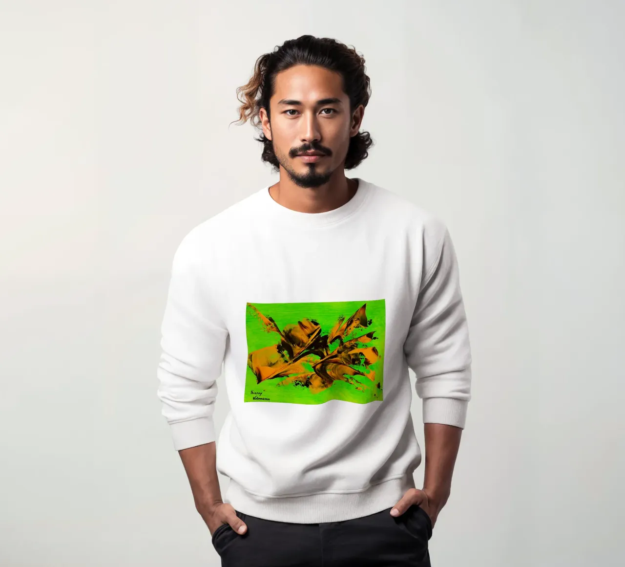 MESSAGE FROM THE HEART 8 Sweatshirt von Thierry Vobmann Abstract painting