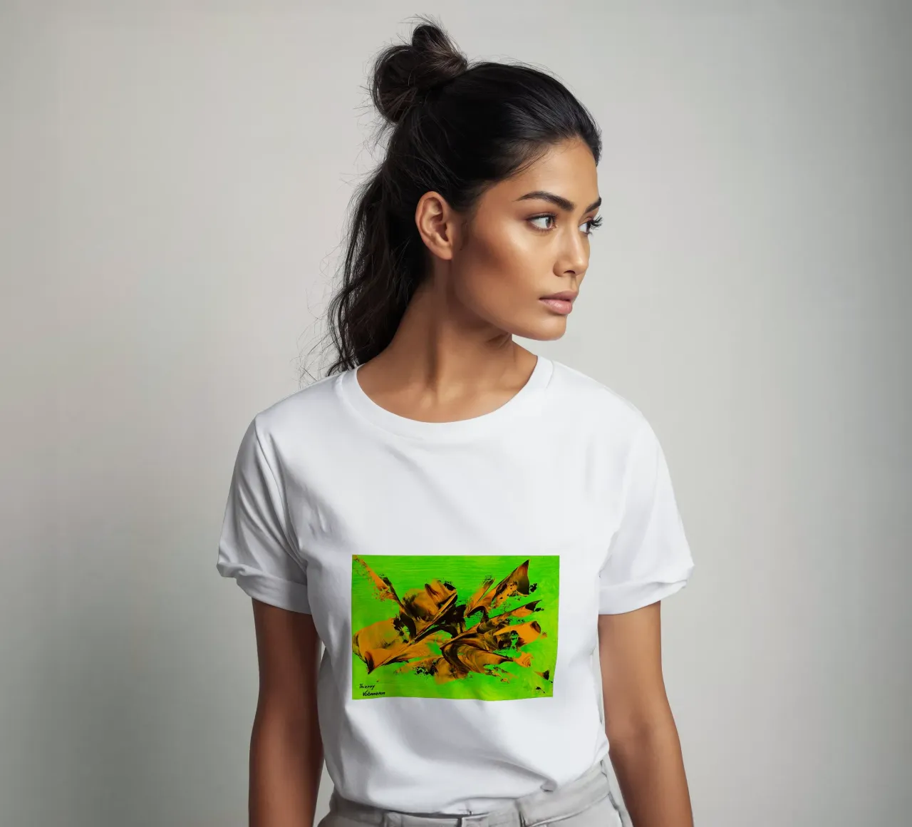 MESSAGE FROM THE HEART 8 t-shirt da Thierry Vobmann Abstract painting
