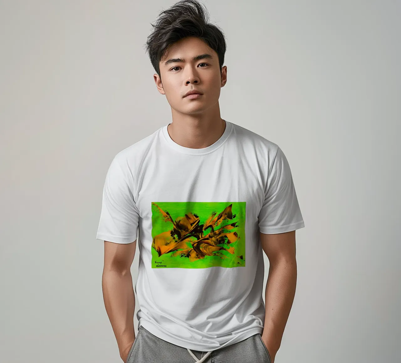 MESSAGE FROM THE HEART 8 t-shirt da Thierry Vobmann Abstract painting