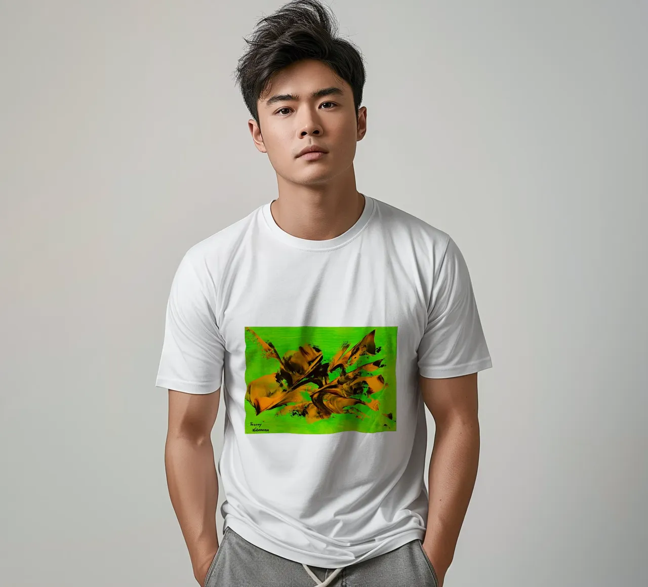 MESSAGE FROM THE HEART 8 T-Shirt von Thierry Vobmann Abstract painting