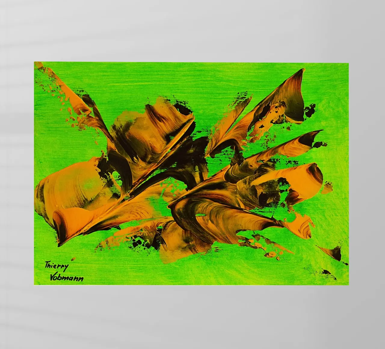 MESSAGE FROM THE HEART 8 backlit folie van Thierry Vobmann Abstract painting