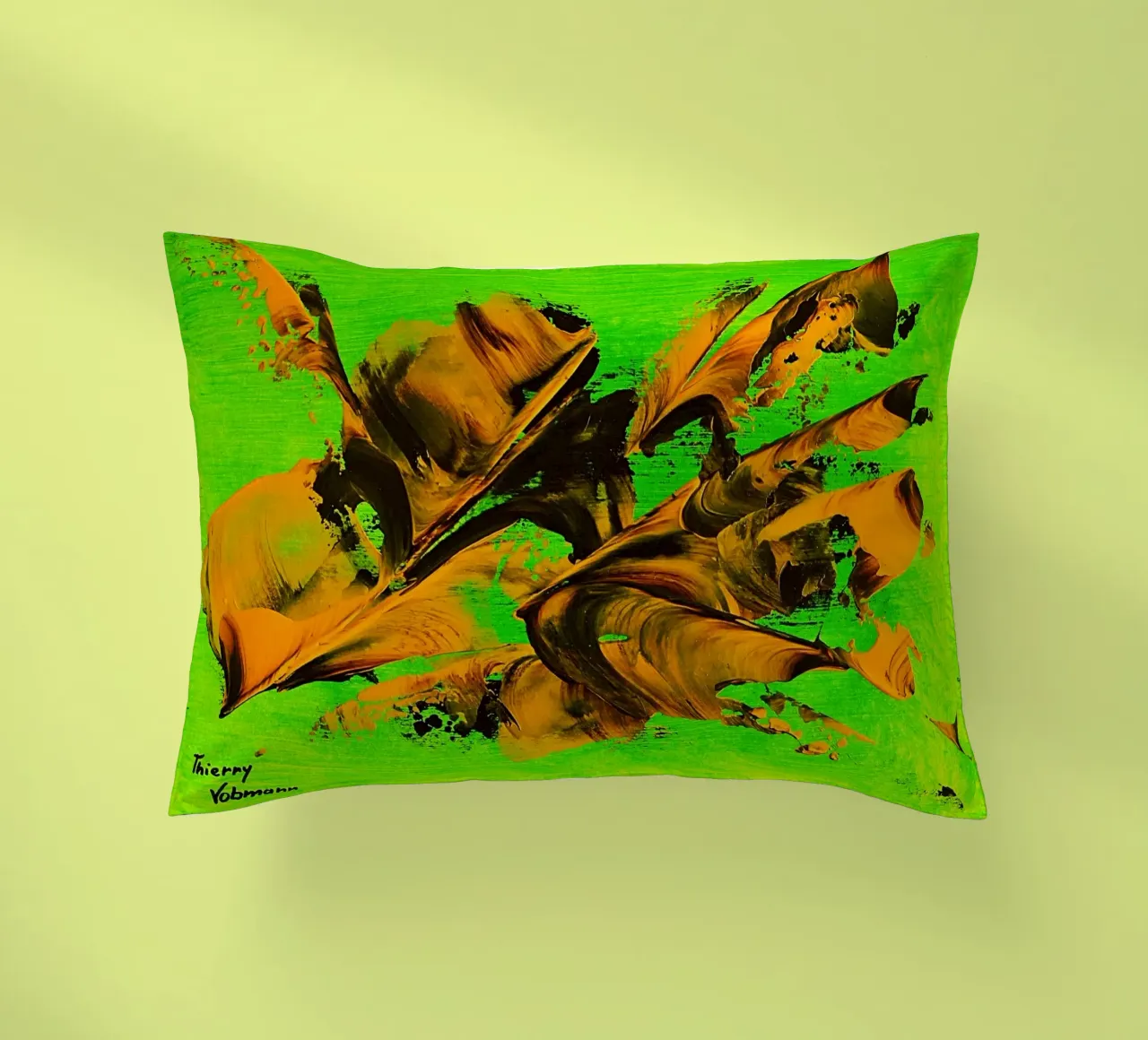 MESSAGE FROM THE HEART 8 cuscino da Thierry Vobmann Abstract painting
