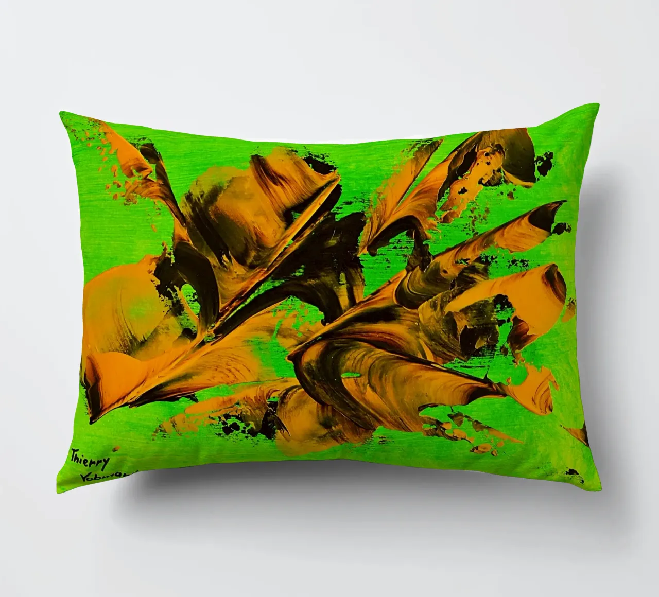 MESSAGE FROM THE HEART 8 cuscino da Thierry Vobmann Abstract painting