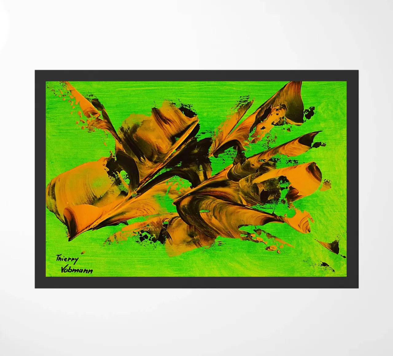 MESSAGE FROM THE HEART 8 deurmat van Thierry Vobmann Abstract painting