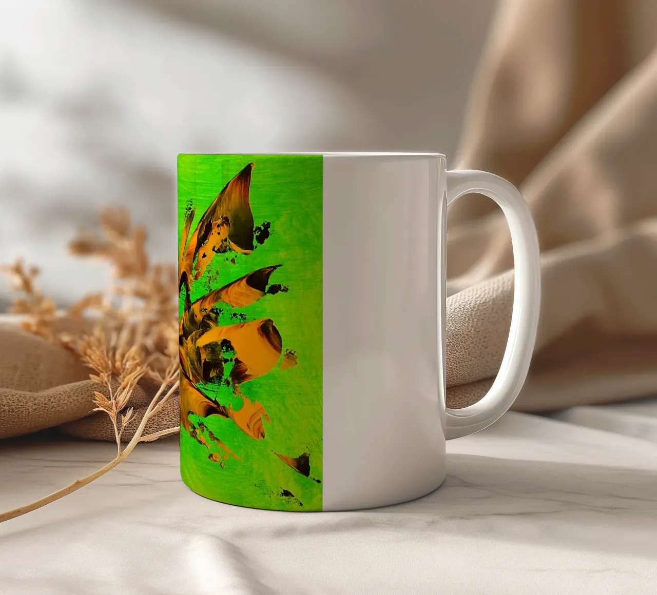 MESSAGE FROM THE HEART 8 tazza in ceramica da Thierry Vobmann Abstract painting