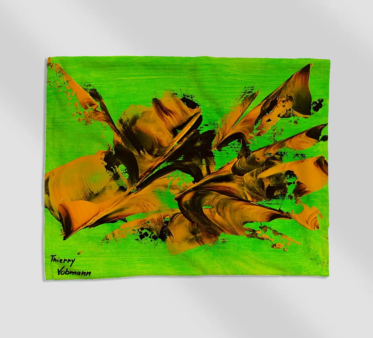 MESSAGE FROM THE HEART 8 strandhanddoek van Thierry Vobmann Abstract painting