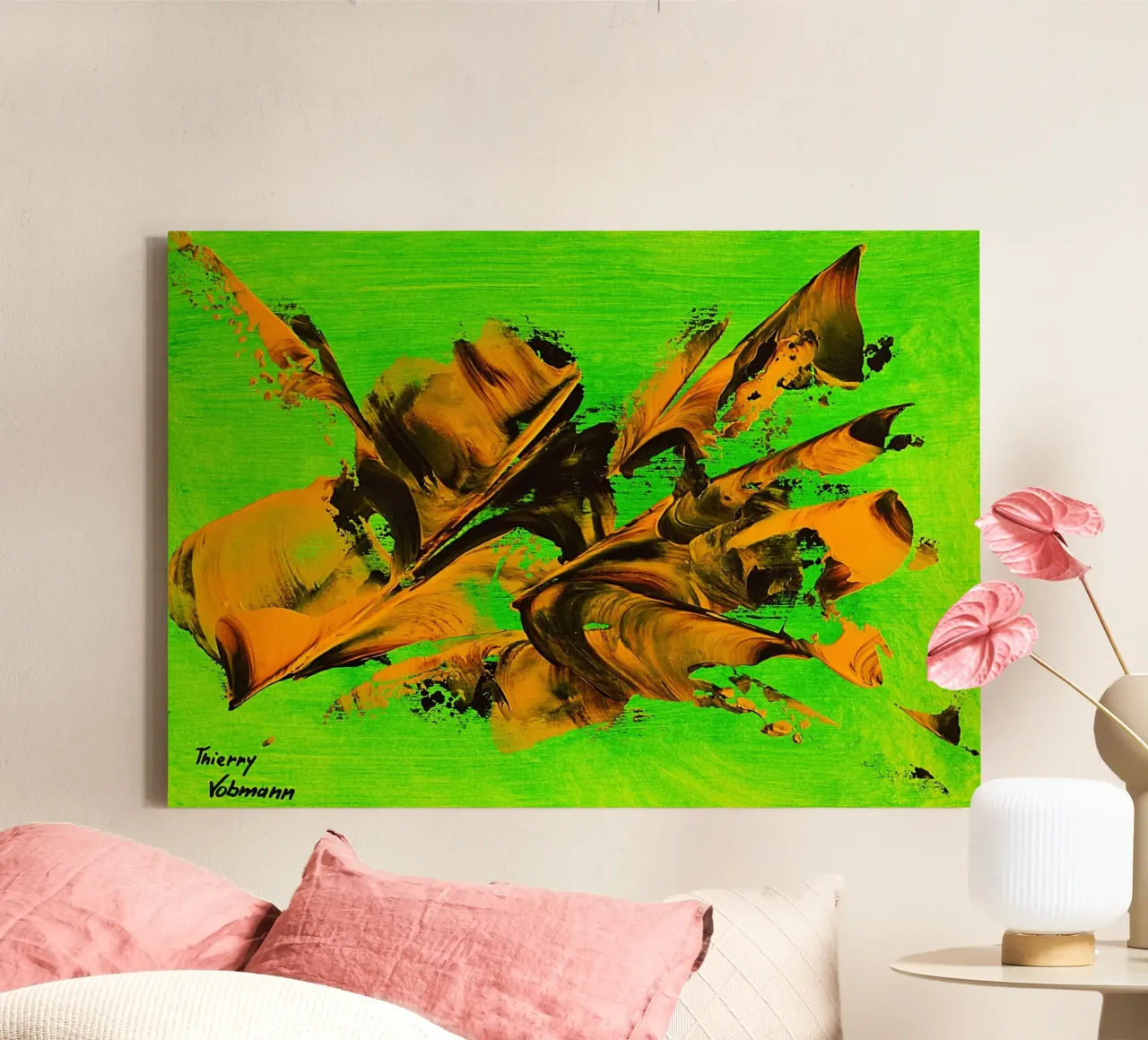 MESSAGE FROM THE HEART 8 toile de Thierry Vobmann Abstract painting