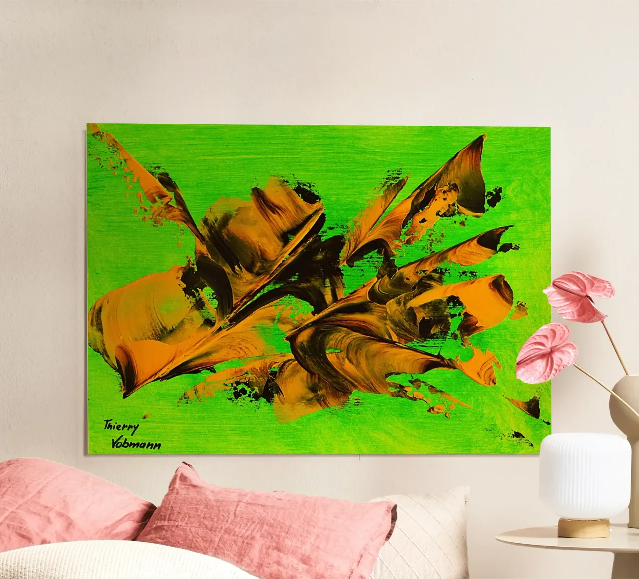 MESSAGE FROM THE HEART 8 carta hahnemühle da Thierry Vobmann Abstract painting