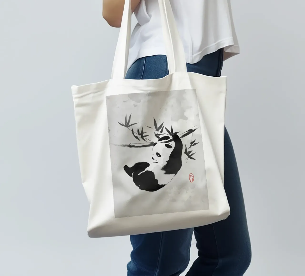 Panda gigante borsa in juta da James M Coyle