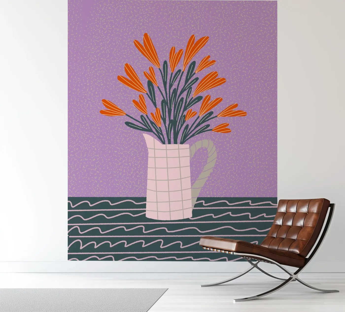 Bloempot fotobehang van Wackapacka